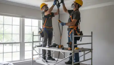 Victorville, CA ceiling water damage repair for stained and sagging drywall in a home