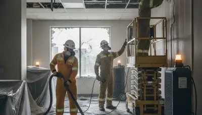 Water damage restoration team in Victorville, CA responding to emergency home flooding