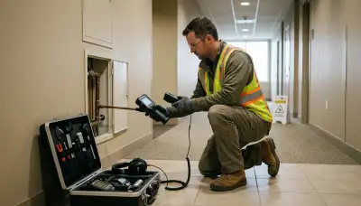 Leak detection technician in Victorville, CA inspecting hidden pipe leaks for water damage prevention
