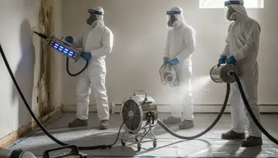 Victorville, CA water damage team removing odor from a home after moisture damage