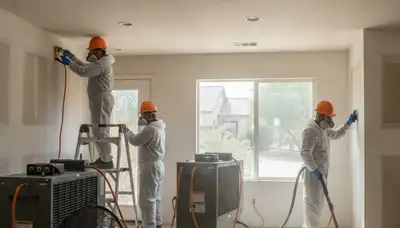 Water damage restoration team in Victorville, CA providing emergency cleanup and drying services