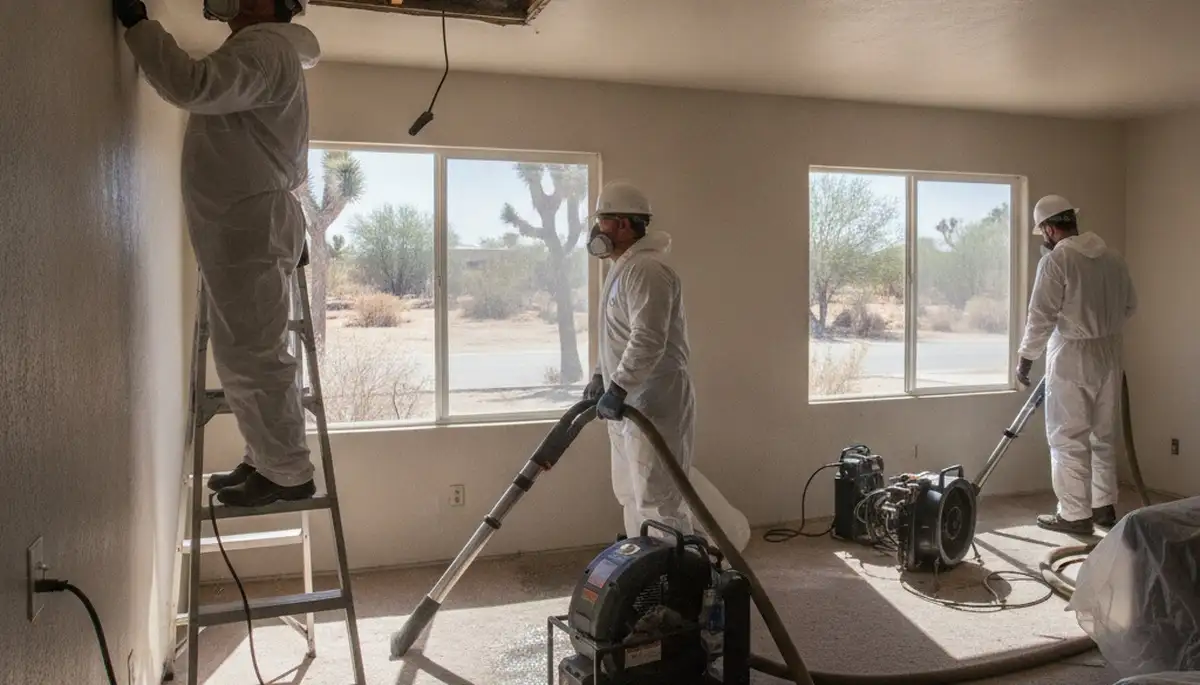 Water damage restoration team serving Victorville, CA, with professional cleanup and drying equipment