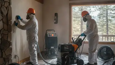 Water damage restoration team in Victorville, CA providing emergency cleanup and drying services
