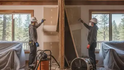 Water damage restoration team in Victorville, CA providing emergency water removal and cleanup