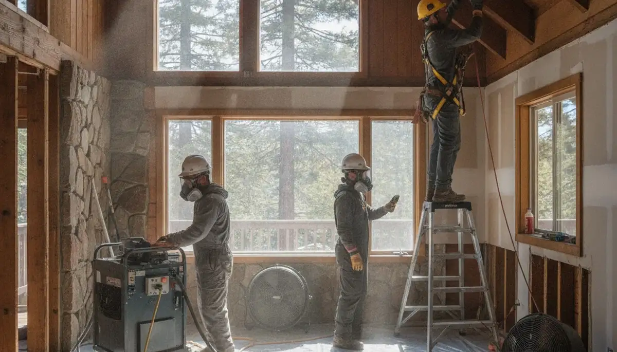 Water damage restoration team in Victorville, CA, providing fast water cleanup and drying services